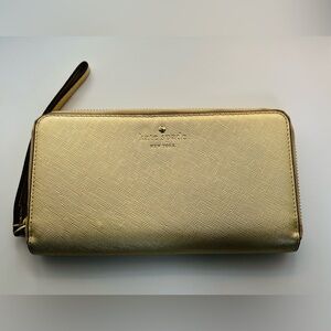 Kate Spade Metallic Gold Large Continental Wallet - Collector’s Item